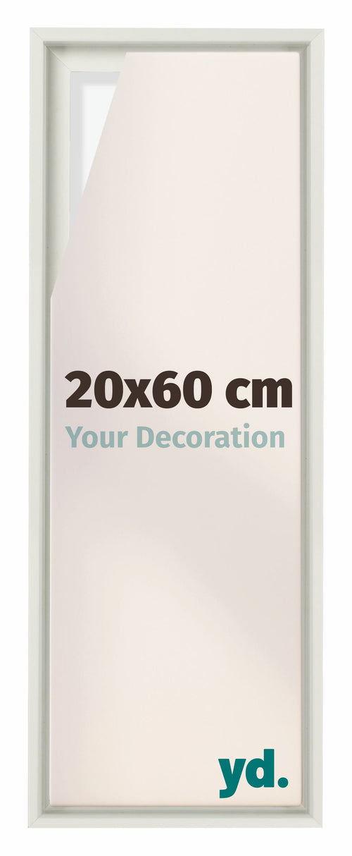 Lyon MDF Cornice a Cassetta 20x60cm Bianco Opaco Davanti Dimensione | Yourdecoration.it