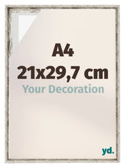Lyon MDF Cornice a Cassetta 21x29 7cm A4 Bianco Vintage Davanti Dimensione | Yourdecoration.it