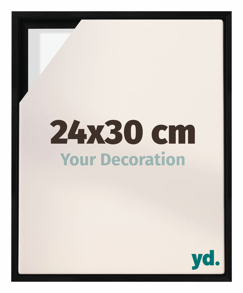 Lyon MDF Cornice a Cassetta 24x30cm Nero Opaco Davanti Dimensione | Yourdecoration.it