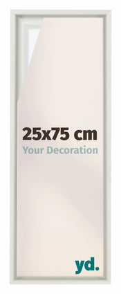 Lyon MDF Cornice a Cassetta 25x75cm Bianco Opaco Davanti Dimensione | Yourdecoration.it