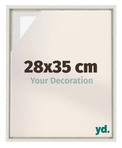 Lyon MDF Cornice a Cassetta 28x35cm White Wash Davanti Dimensione | Yourdecoration.it