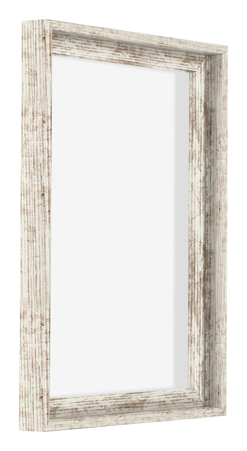 Lyon MDF Cornice a Cassetta 3 4 Bianco Vintage Davanti Obliquo | Yourdecoration.it