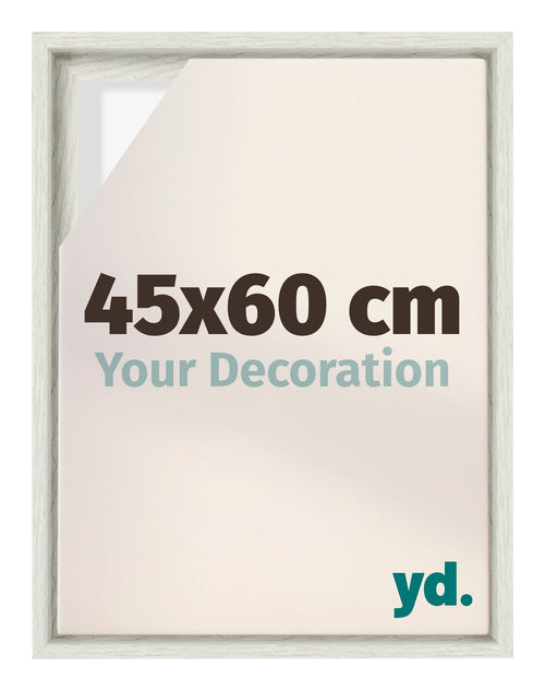 Lyon MDF Cornice a Cassetta 45x60cm White Wash Davanti Dimensione | Yourdecoration.it