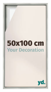 Lyon MDF Cornice a Cassetta 50x100cm Argento Opaco Davanti Dimensione | Yourdecoration.it