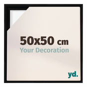 Lyon MDF Cornice a Cassetta 50x50cm Nero Opaco Davanti Dimensione | Yourdecoration.it