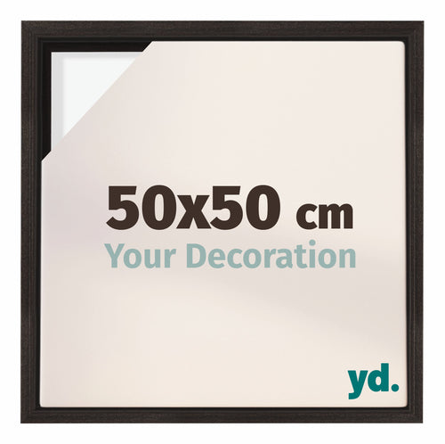Lyon MDF Cornice a Cassetta 50x50cm Quercia Scura Davanti Dimensione | Yourdecoration.it
