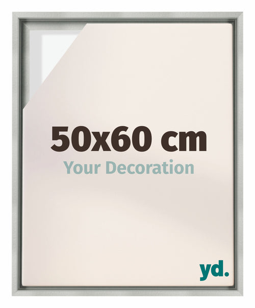 Lyon MDF Cornice a Cassetta 50x60cm Argento Opaco Davanti Dimensione | Yourdecoration.it
