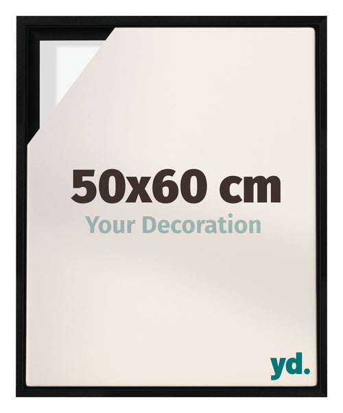 Lyon MDF Cornice a Cassetta 50x60cm Nero Opaco Davanti Dimensione | Yourdecoration.it