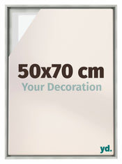 Lyon MDF Cornice a Cassetta 50x70cm Argento Opaco Davanti Dimensione | Yourdecoration.it