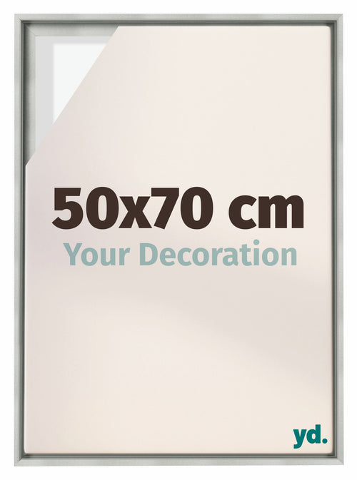 Lyon MDF Cornice a Cassetta 50x70cm Argento Opaco Davanti Dimensione | Yourdecoration.it