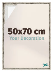 Lyon MDF Cornice a Cassetta 50x70cm Bianco Vintage Davanti Dimensione | Yourdecoration.it