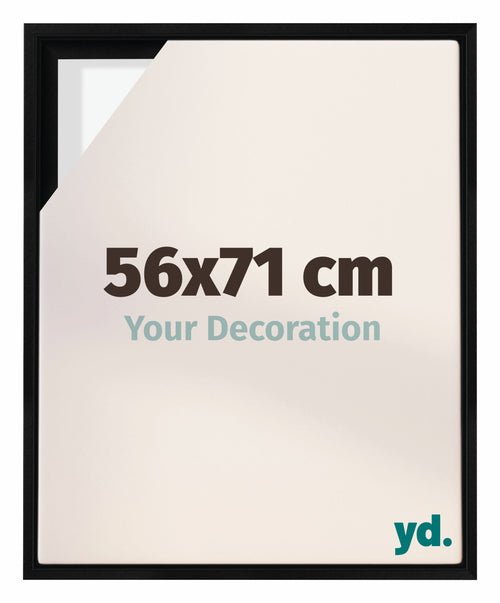 Lyon MDF Cornice a Cassetta 56x71cm Nero Opaco Davanti Dimensione | Yourdecoration.it