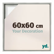 Lyon MDF Cornice a Cassetta 60x60cm Argento Opaco Davanti Dimensione | Yourdecoration.it