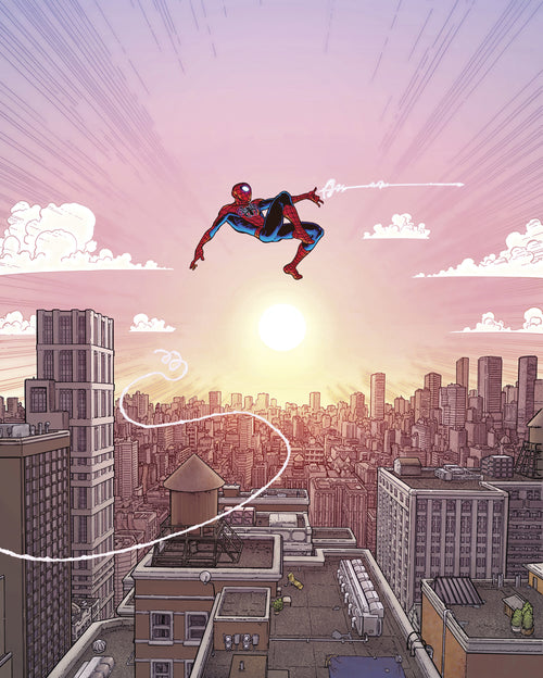 Marvel Spider Man Swinging through the Air Carta da Parati DX4 209 | Yourdecoration.it
