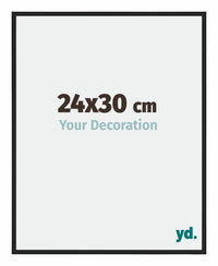 Miami Alluminio Cornice 24x30cm Nero Lucido Davanti Dimensione | Yourdecoration.it