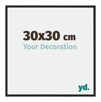 Miami Alluminio Cornice 30x30cm Nero Lucido Davanti Dimensione | Yourdecoration.it