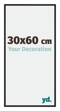 Miami Alluminio Cornice 30x60cm Nero Lucido Davanti Dimensione | Yourdecoration.it