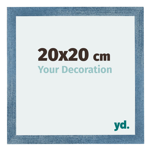 Mura MDF Cornice 20x20cm Blu Acceso Spazzato Davanti Dimensione | Yourdecoration.it