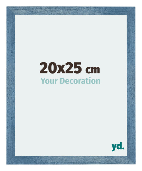 Mura MDF Cornice 20x25cm Blu Acceso Spazzato Davanti Dimensione | Yourdecoration.it