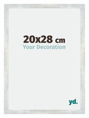 Mura MDF Cornice 20x28cm Argento Lucido Vintage Davanti Dimensione | Yourdecoration.it
