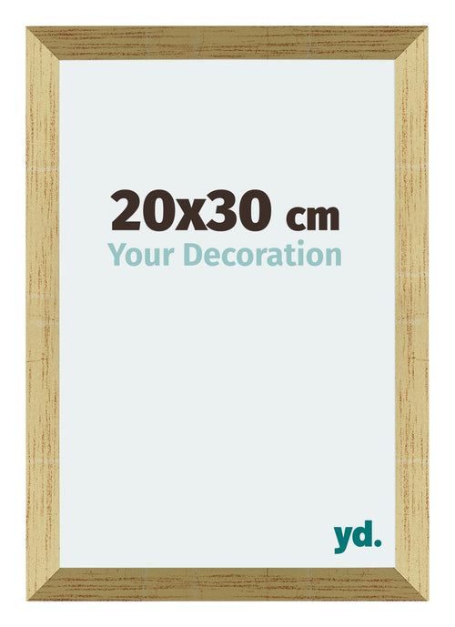 Mura MDF Cornice 20x30cm Oro Lucido Davanti Dimensione | Yourdecoration.it