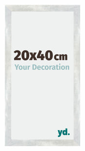 Mura MDF Cornice 20x40cm Argento Lucido Vintage Davanti Dimensione | Yourdecoration.it