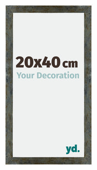 Mura MDF Cornice 20x40cm Blu Oro Fondente Davanti Dimensione | Yourdecoration.it