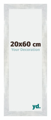 Mura MDF Cornice 20x60cm Argento Lucido Vintage Davanti Dimensione | Yourdecoration.it