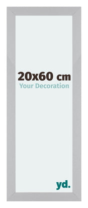 Mura MDF Cornice 20x60cm Argento Opaco Davanti Dimensione | Yourdecoration.it