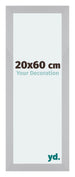 Mura MDF Cornice 20x60cm Argento Opaco Davanti Dimensione | Yourdecoration.it