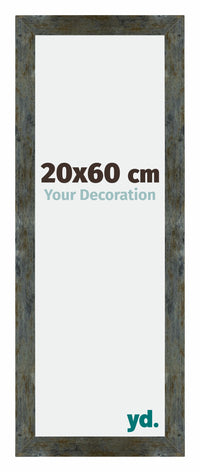 Mura MDF Cornice 20x60cmcm Blu Oro Fondente Davanti Dimensione | Yourdecoration.it