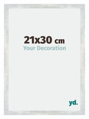 Mura MDF Cornice 21x30cm Argento Lucido Vintage Davanti Dimensione | Yourdecoration.it