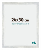 Mura MDF Cornice 24x30cm Argento Lucido Vintage Davanti Dimensione | Yourdecoration.it