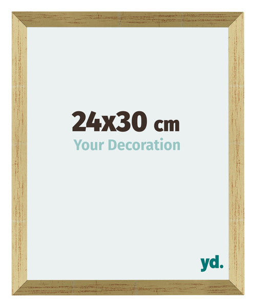 Mura MDF Cornice 24x30cm Oro Lucido Davanti Dimensione | Yourdecoration.it