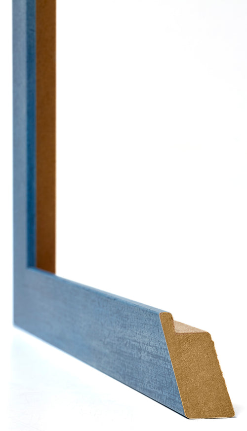 Mura MDF Cornice 24x32cm Blu Acceso Spazzato Dettaglio Intersezione | Yourdecoration.it