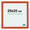 Mura MDF Cornice 25x25cm Arancione Davanti Dimensione | Yourdecoration.it