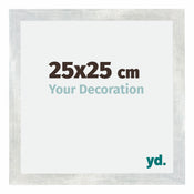 Mura MDF Cornice 25x25cm Argento Lucido Vintage Davanti Dimensione | Yourdecoration.it