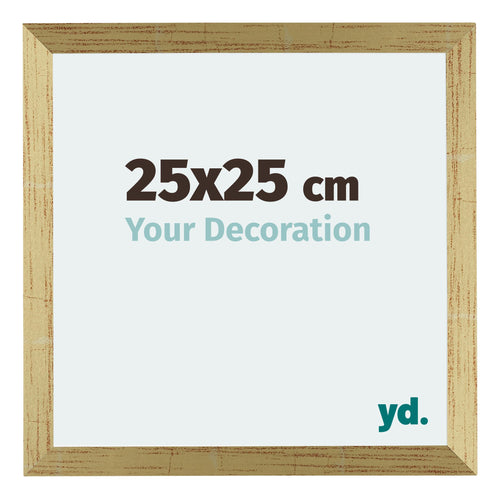 Mura MDF Cornice 25x25cm Oro Lucido Davanti Dimensione | Yourdecoration.it