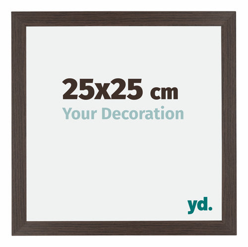 Mura MDF Cornice 25x25cm Quercia Scura Davanti Dimensione | Yourdecoration.it
