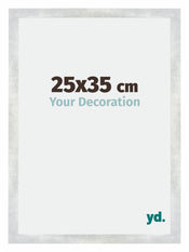 Mura MDF Cornice 25x35cm Argento Lucido Vintage Davanti Dimensione | Yourdecoration.it