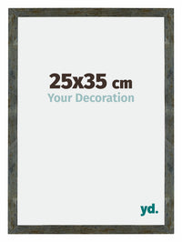 Mura MDF Cornice 25x35cm Blu Oro Fondente Davanti Dimensione | Yourdecoration.it