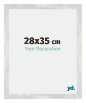 Mura MDF Cornice 28x35cm Argento Lucido Vintage Davanti Dimensione | Yourdecoration.it