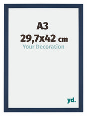 Mura MDF Cornice 29 7x42cm Blu Scuro Spazzato Dimensione | Yourdecoration.it