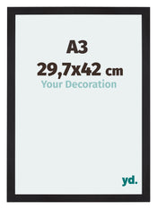 Mura MDF Cornice 29 7x42cm Grana Di Legno Nero Davanti Dimensione | Yourdecoration.it