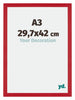 Mura MDF Cornice 29 7x42cm Rosso Davanti Dimensione | Yourdecoration.it