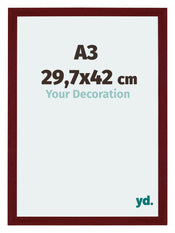 Mura MDF Cornice 29 7x42cm Vino Rosso Spazzato Davanti Dimensione | Yourdecoration.it