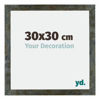 Mura MDF Cornice 30x30cm Blu Oro Fondente Davanti Dimensione | Yourdecoration.it