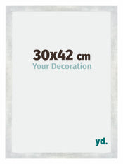 Mura MDF Cornice 30x42cm Argento Lucido Vintage Davanti Dimensione | Yourdecoration.it