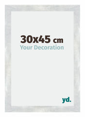 Mura MDF Cornice 30x45cm Argento Lucido Vintage Davanti Dimensione | Yourdecoration.it