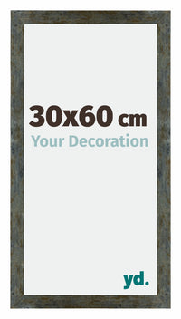 Mura MDF Cornice 30x60cm Blu Oro Fondente Davanti Dimensione | Yourdecoration.it